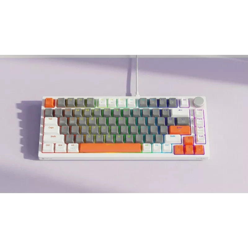 Savio ASTRAL WHITE JADE 3 SPALVŲ klaviatūra Gaming USB QWERTY US International