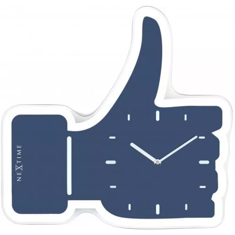 NeXtime klok 5185bl Mini Thumbs Up, 20,5x21, Sieninis, Mėlynas / Sidabrinis