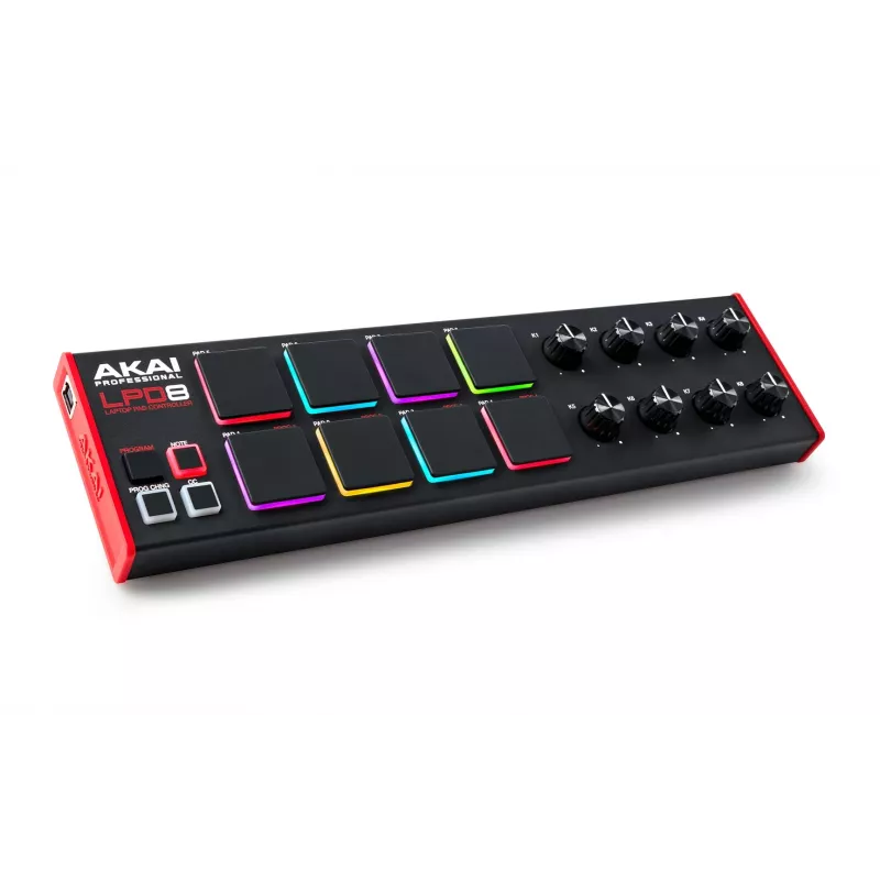 Akai LPD8 MKII MIDI klaviatūra 8 klavišai USB Juoda, Raudona