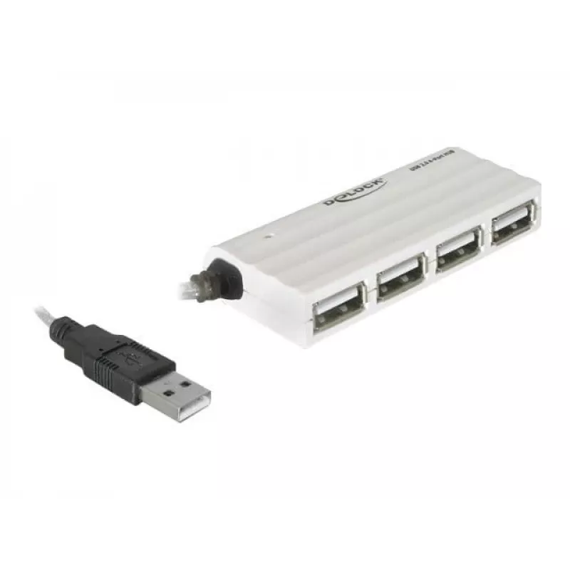 USB šakotuvas DeLOCK 87445 4 prievadų išorinis 480 Mbit/s baltas