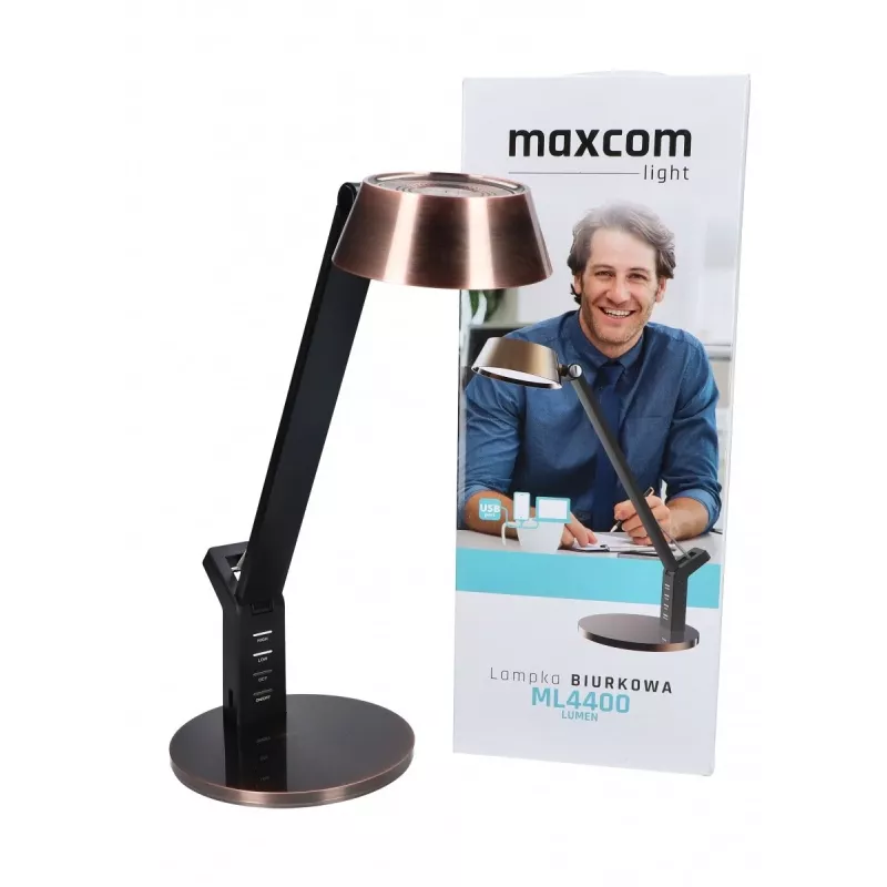 LED stalinė lempa MAXCOM ML 4400 — 4400 liumenų, vario apdaila