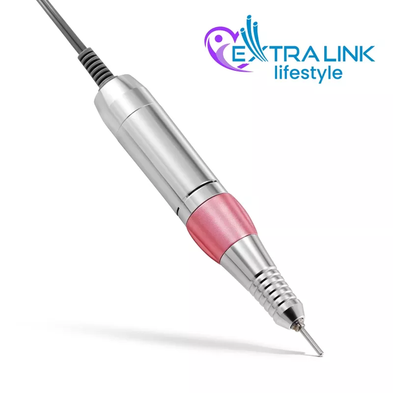 Elektrinė nagų frezė Extralink NAIL DRILL-202 65W Rožinė — profesionalus manikiūro/pedikiūro įrankis