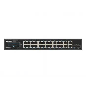 Nevaldomas LANBERG komutatorius RSGE-24P-2GE-2S-360 su 24 RJ-45 Ethernet prievadais