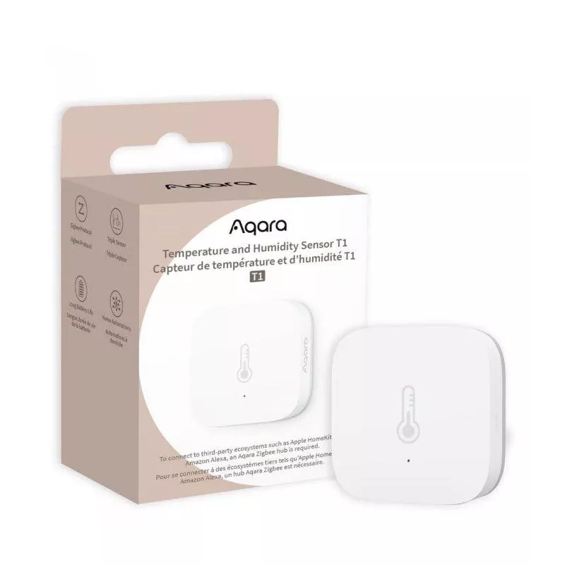 Aqara TH-S02D jutiklis baltas temperatūros ir drėgmės. HomeKit Alexa Google