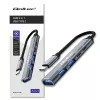 Qoltec 53790 Hub Adapter USB-C 3.1 5in1 | USB-C PD| USB-C | 2x USB 2.0 | USB 3.0