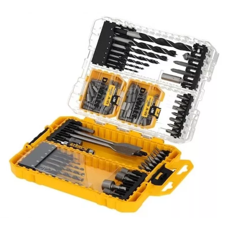 DeWalt 100 vnt. Pozi varžtų rinkinys — tvirtinimo detalių komplektas, įvairių dydžių medienai ir metalui