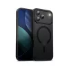 Crong Hybrid Frost MAG dėklas su MagSafe iPhone 17 Pro Max šerkšno juodos spalvos