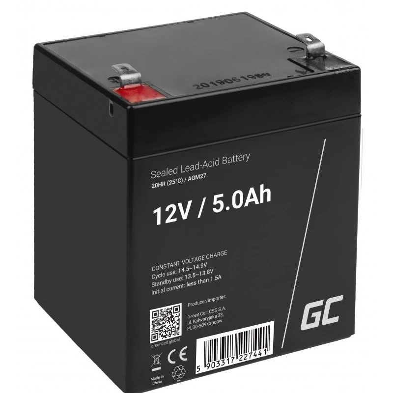 Green Cell AGM27 UPS baterija Sandari švino rūgštinė (VRLA) 12 V 5 Ah
