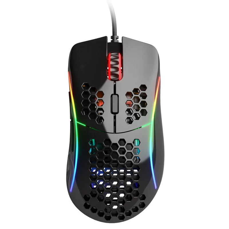 Glorious Gaming Glorious Model D pelė blizgi (juoda), dešiniarankė, optinė, USB Type-A, 12000 DPI, 1 ms, juoda