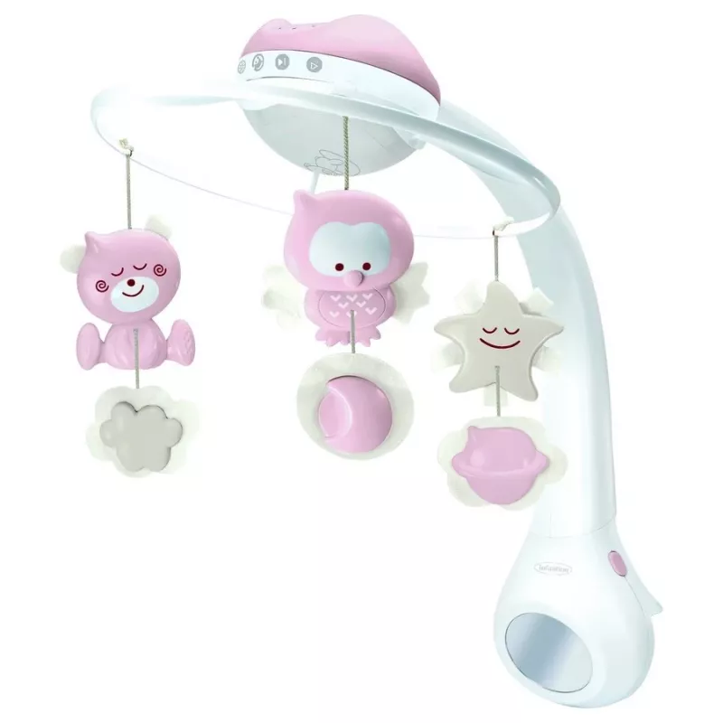 Kūdikių muzikinė dėžutė B-kids 3in1 Infantino 150302050 — pudrinė rožinė, 3-in-1 raminantis žaislas