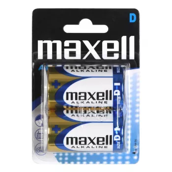 Vienkartinė šarminė baterija MAXELL D 1,5 V (cilindrinė) — 2 vnt., lizdinė pakuotė