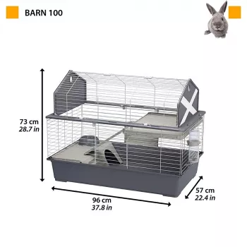 Narvas Ferplast Barn 100 triušiams ir jūrų kiaulytėms, metalas/plastikas, 960×570×730 mm, taupe/baltas