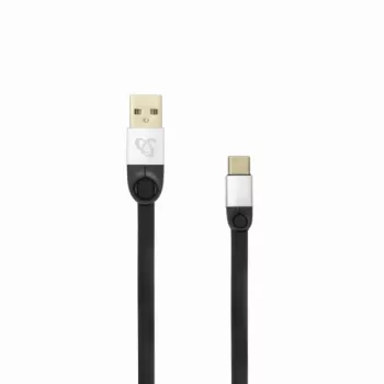 Sbox USB 2.0-Type-C/2.4A juoda/sidabrinė 1,5 m