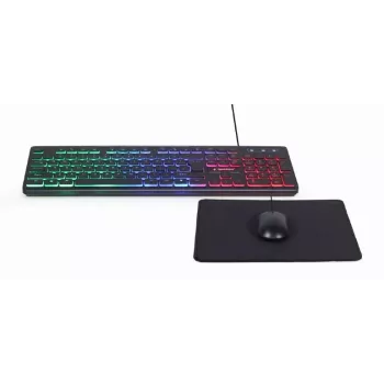 Laidinė pilno dydžio klaviatūra su pele Gembird KBS-UML-01 — USB, QWERTY US, 104 klavišai, juoda