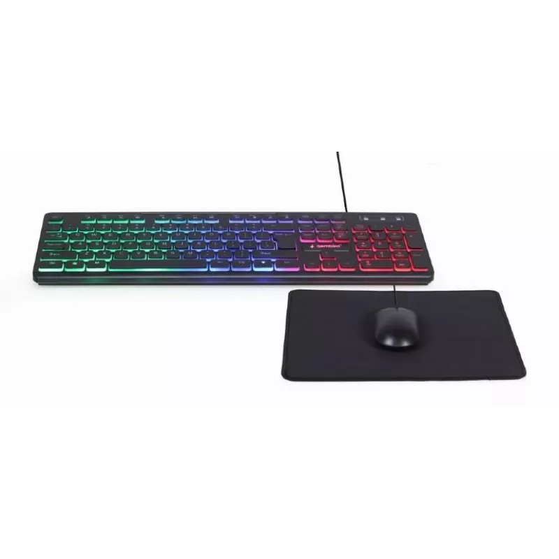 Laidinė pilno dydžio klaviatūra su pele Gembird KBS-UML-01 — USB, QWERTY US, 104 klavišai, juoda