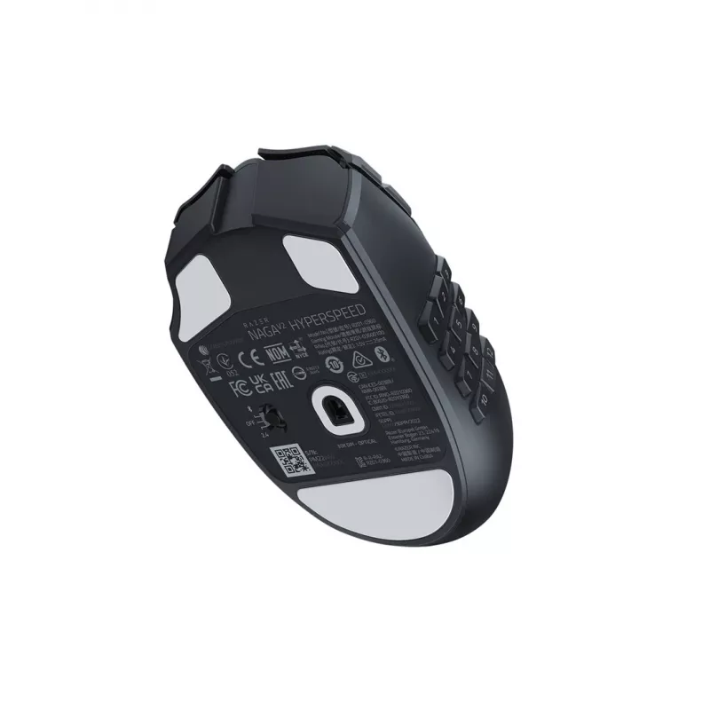 Žaidimų pelė Razer Naga V2 HyperSpeed RF Wireless + Bluetooth, dešinei rankai, 30000 DPI, optinė, juoda