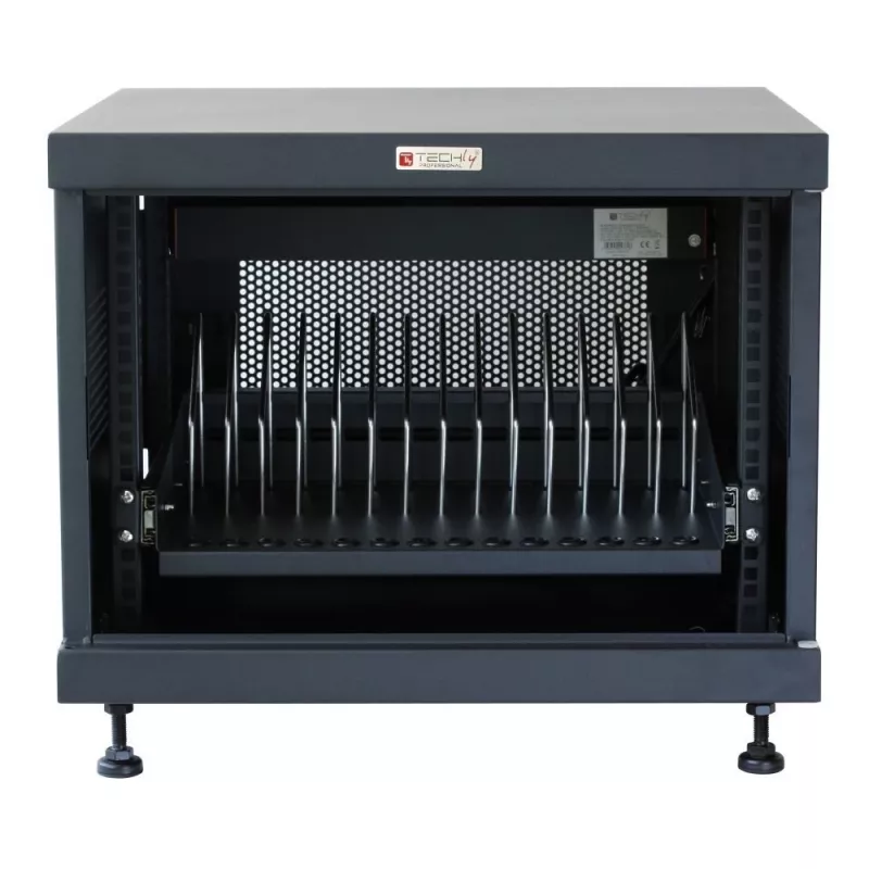 Stovo lentyna TECHLY 367652 kabelių tvarkyklė su 3M lipniu montavimu, plieninė, 550×550×410 mm, juoda