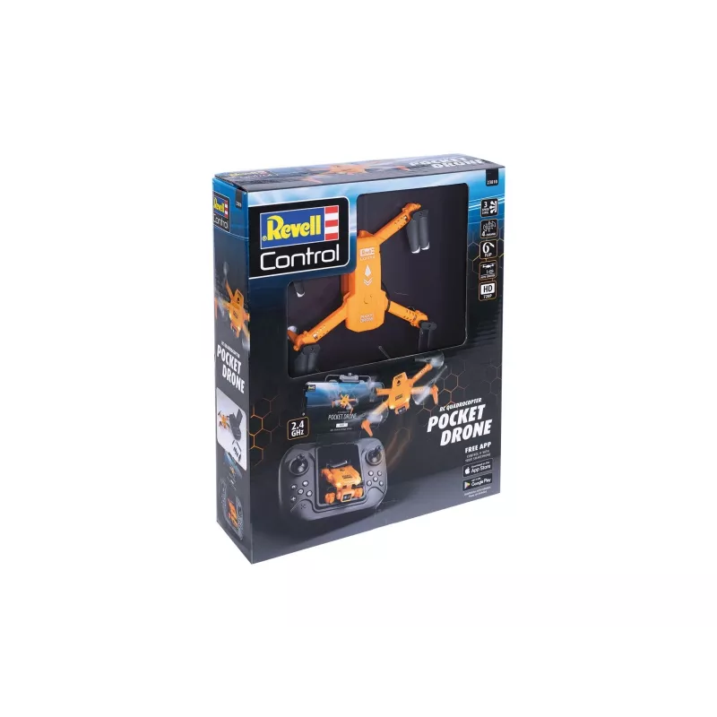 RC kvadrokopteris REVELL Pocket Drone 23810 — 2,4 GHz, 4 kanalų nuotolinio valdymo pultas
