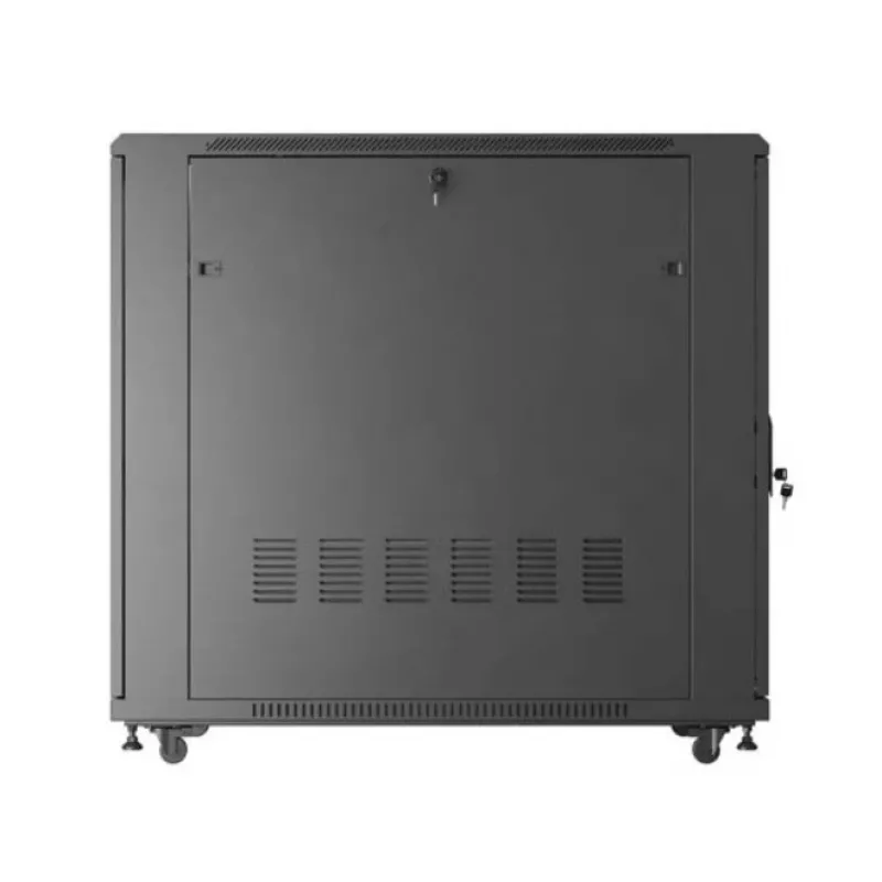 Spintelė stovui LANBERG FF01-6222-12B 22U 600x1200 mm juoda su stiklinėmis priekinėmis ir galinėmis durelėmis