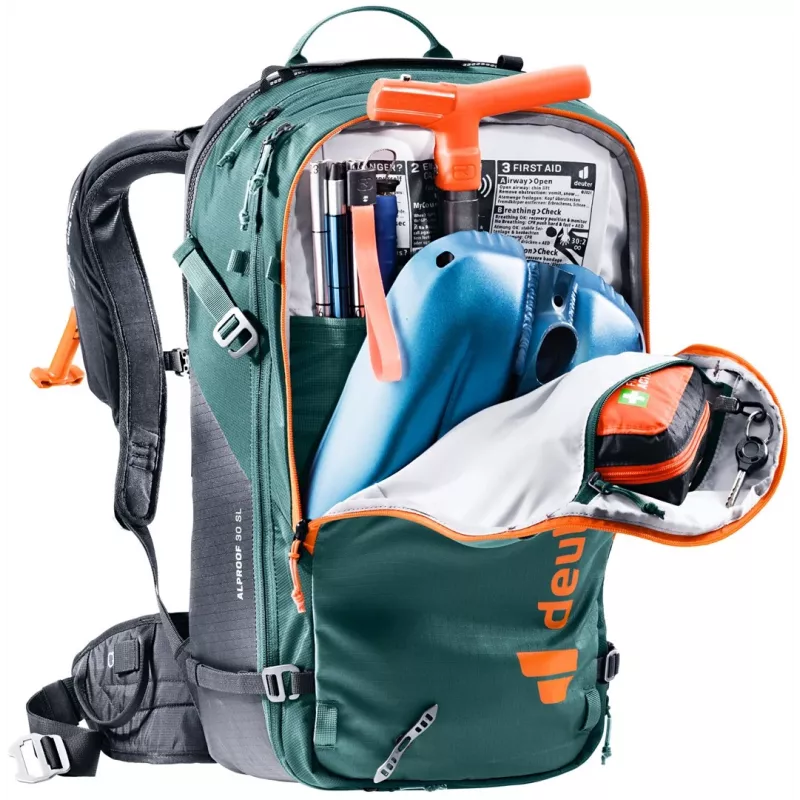 Deuter Alproof 30 SL Avalanche Backpack - Juoda/Green Denim