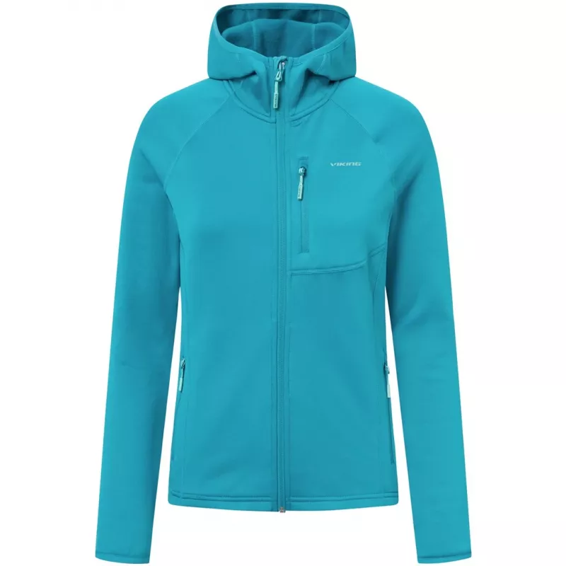 Hoodie Viking Jukon Lady S, moteriškas tarpinio sluoksnio megztinis su gobtuvu, žolės žalia, Polartec, dydis S