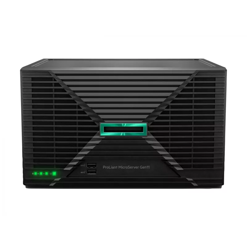 Serveris HP Enterprise ProLiant MicroServer Gen11 6325P 3.5 GHz 4 branduolių 1P 32 GB DDR5 4LFF NHP 2×4 TB HDD 180 W PSU