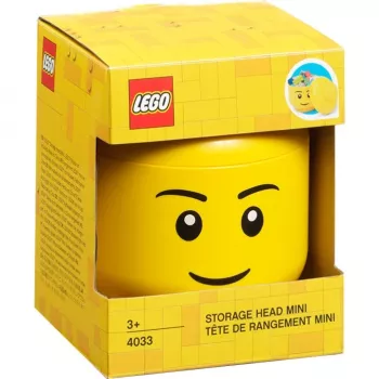 Room Copenhagen LEGO Storage Head „Boy“ mini – dėžutė mažiems kaladėlėms ir žaislams laikyti