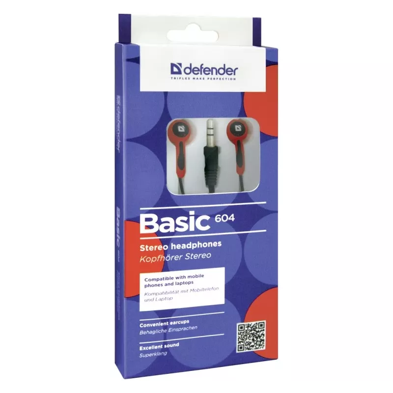 Ausinės Defender BASIC 604 juoda-raudona