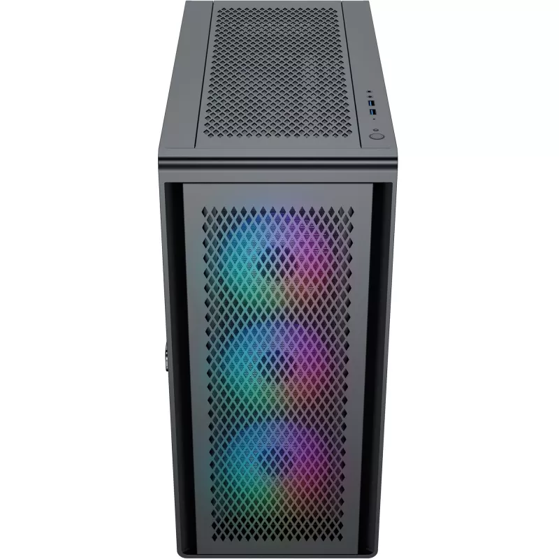 Kompiuterio korpusas Silentware Air 100 Juoda — vidutinio bokšto ATX suderinamas korpusas, juodos spalvos apdaila