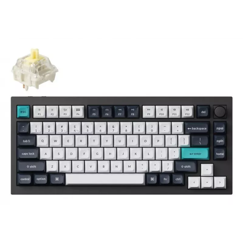 Mechaninė klaviatūra Keychron Q1 Max 75% su Banana jungikliais, anglies juoda