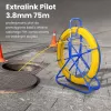 Extralink Rodder 3.8mm 75m | Kabelio traukimo strypas | Stiklo pluošto FRP, skersmuo 3.8 mm, ilgis 75 m, geltonas