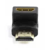 HDMI jungčių adapteris GEMBIRD A-HDMI90-FML, HDMI į HDMI, stačiakampis 90° adapteris, juodas