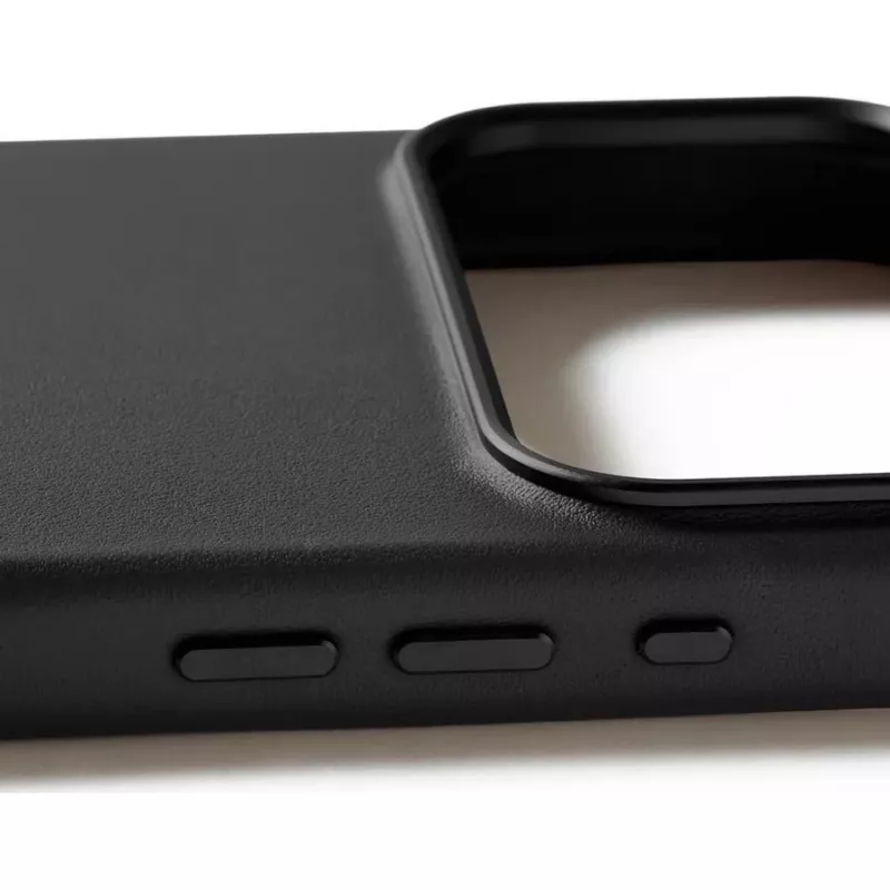 Mujjo Full Leather Case dėklas, skirtas iPhone 17 Pro Max, juodas