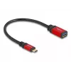 USB adapteris DeLOCK 60172 USB Type-C kištukas į USB Type-A lizdą 10 Gbps 15 cm raudonas metalas
