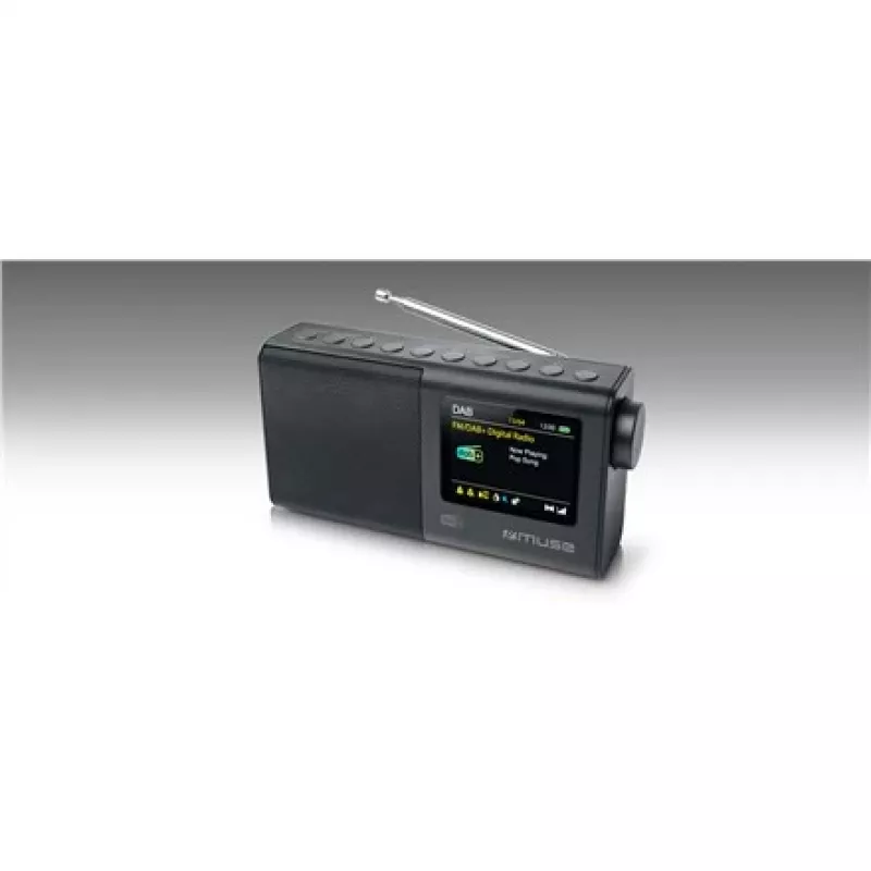 Nešiojamasis radijas muse M-117 DB — DAB/DAB+/FM, 3 W RMS, 2,8 colio TFT, išorinė antena, 3,5 mm lizdas, 0,3 kg, juodas