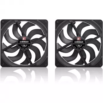Noctua NF-A14x25 G2 PWM Sx2-PP chromax.Juoda 140mm dvigubas ventiliatorių rinkinys