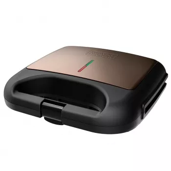 Sumuštinių keptuvas Juoda & Decker BXSA753E — 2 sumuštiniams, 750 W, nepridegančios plokštės, 215×125 mm kepimo paviršius, kompaktiškas nerūdijantis plienas