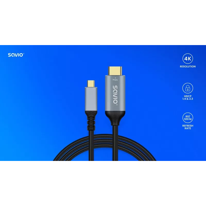 Laidas USB-C į HDMI v2.0b, 3 m, varinis CL-184
