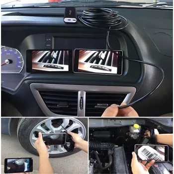WiFi endoskopas MEDIA-TECH MT4099, 8 mm zondas, 5 m kabelis, IP67, 1280×720@30fps, 70° matymo kampas, 800 mAh baterija