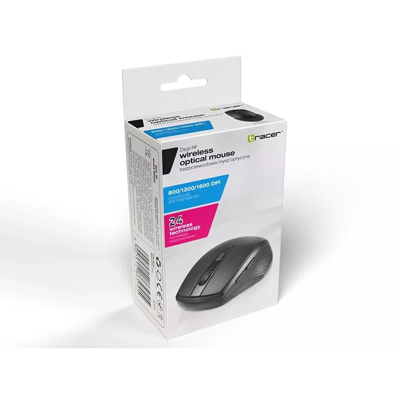 Belaidė optinė pelė TRACER TRAMYS46729, RF 10 m, 1600 DPI, 6 mygtukai, dešiniarankė, nano imtuvas, maitinama baterijomis