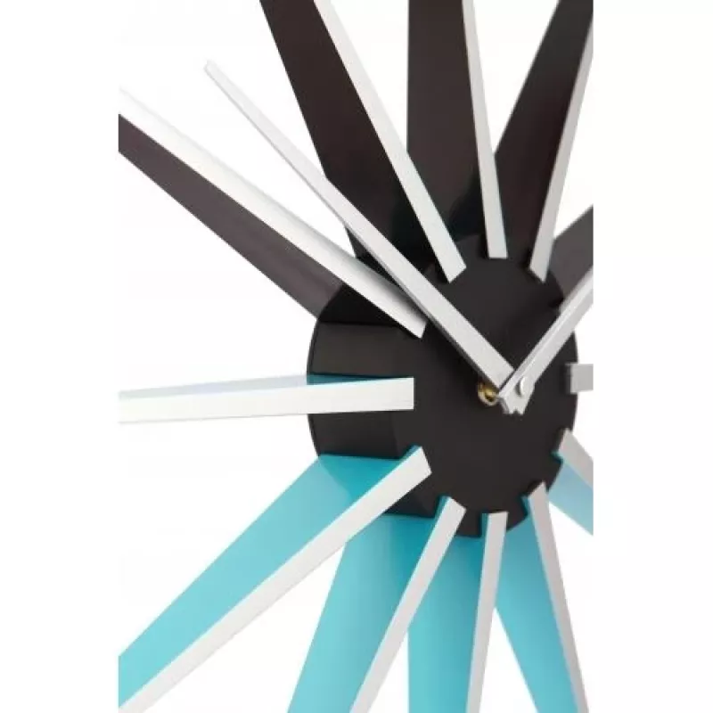 NeXtime klok 3051bl Nova, Ø50 cm, Sieninis, Juoda/ Mėlyna