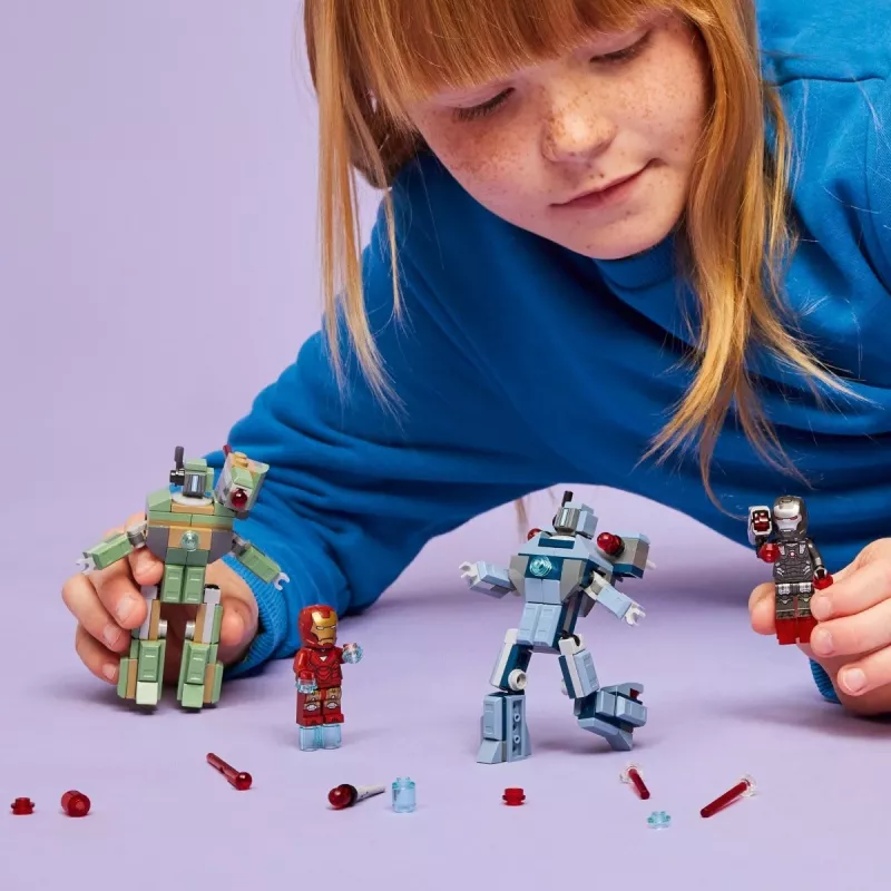 Konstravimo žaislas LEGO Marvel Super Heroes Geležinis žmogus ir War Machine rinkinys 76320, 204 dalys, 2 minifigūrėlės, 100 mm aukštis