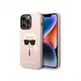 Karl Lagerfeld KLHMP14XSLKHLP iPhone 14 Pro Max 6.7 kietas dėklas šviesiai rožinis / šviesiai rožinis Silikonas Karl coliais Galvutė Magsafe