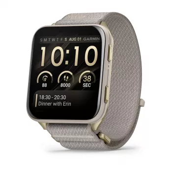 Išmanusis laikrodis GARMIN Venu X1 — 5,08 cm (2 colių) AMOLED 448×486 px, jutiklinis ekranas, „Wi‑Fi“, GPS, nailono dirželis, 34 g