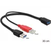 USB laidas DeLOCK 83176 USB 3.2 Gen 1 0,3 m USB A 2 x USB A