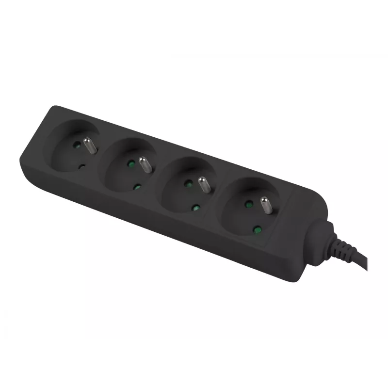 Maitinimo prailgintuvas Lanberg PS0-04E-0100-IEC-BK 1m 4 kintamosios srovės lizdai vidaus patalpoms juodas