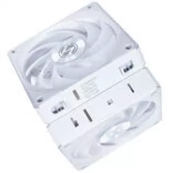 120 mm Lian Li UNI FAN 12CL1W3W baltas belaidis korpuso ventiliatorius — 120 mm, suderinamas su PWM šakotuvu, modulinis