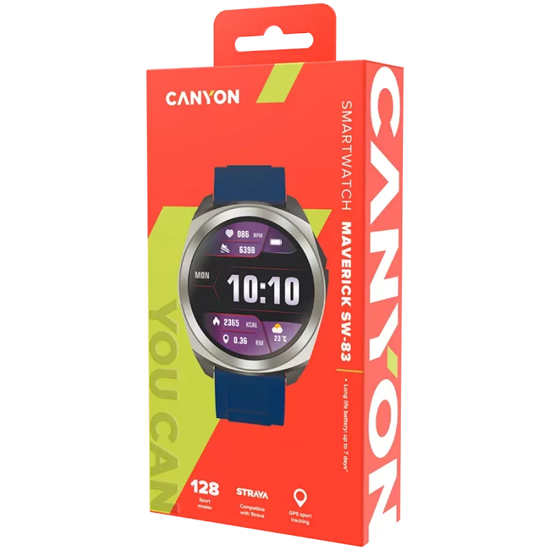 Canyon SW-83 - Maverick - išmanusis laikrodis - GPS - BT - spalvotas LCD ekranas 1,32 - atsparus vandeniui IP68