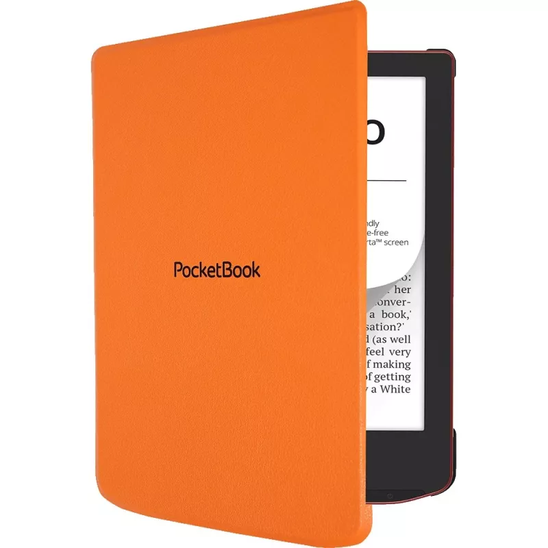 Dėklas-knygelė 6 colių el. knygų skaitytuvui PocketBook Shell — oranžinis, 112×160×12,5 mm, 0,0765 kg