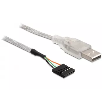 USB 2.0-A laidas su vidine jungtimi, DELOCK 83078, sidabrinis